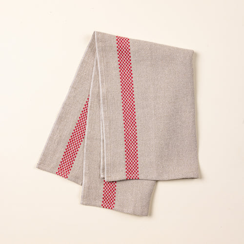 Check French Linen Tea Towel