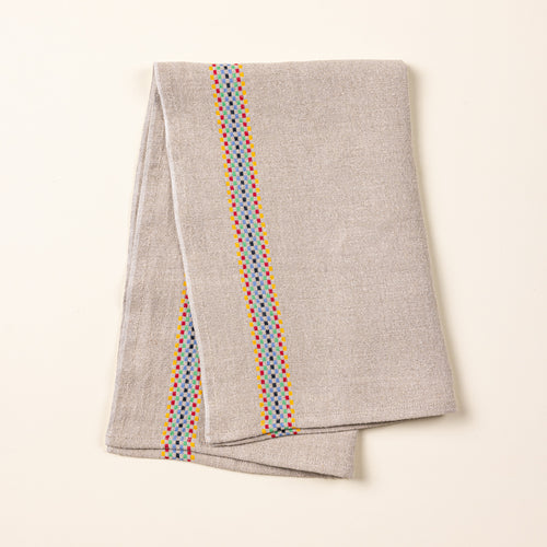 Check French Linen Tea Towel