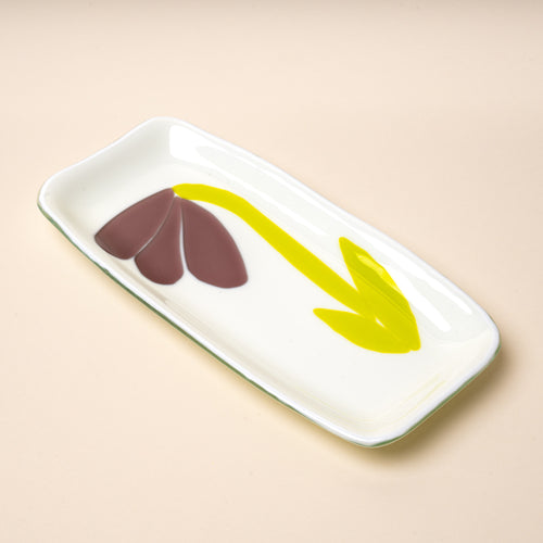 Glass Flower Catchall Tray