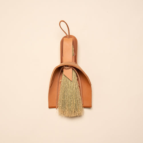 Leather Nesting Hand Broom Set