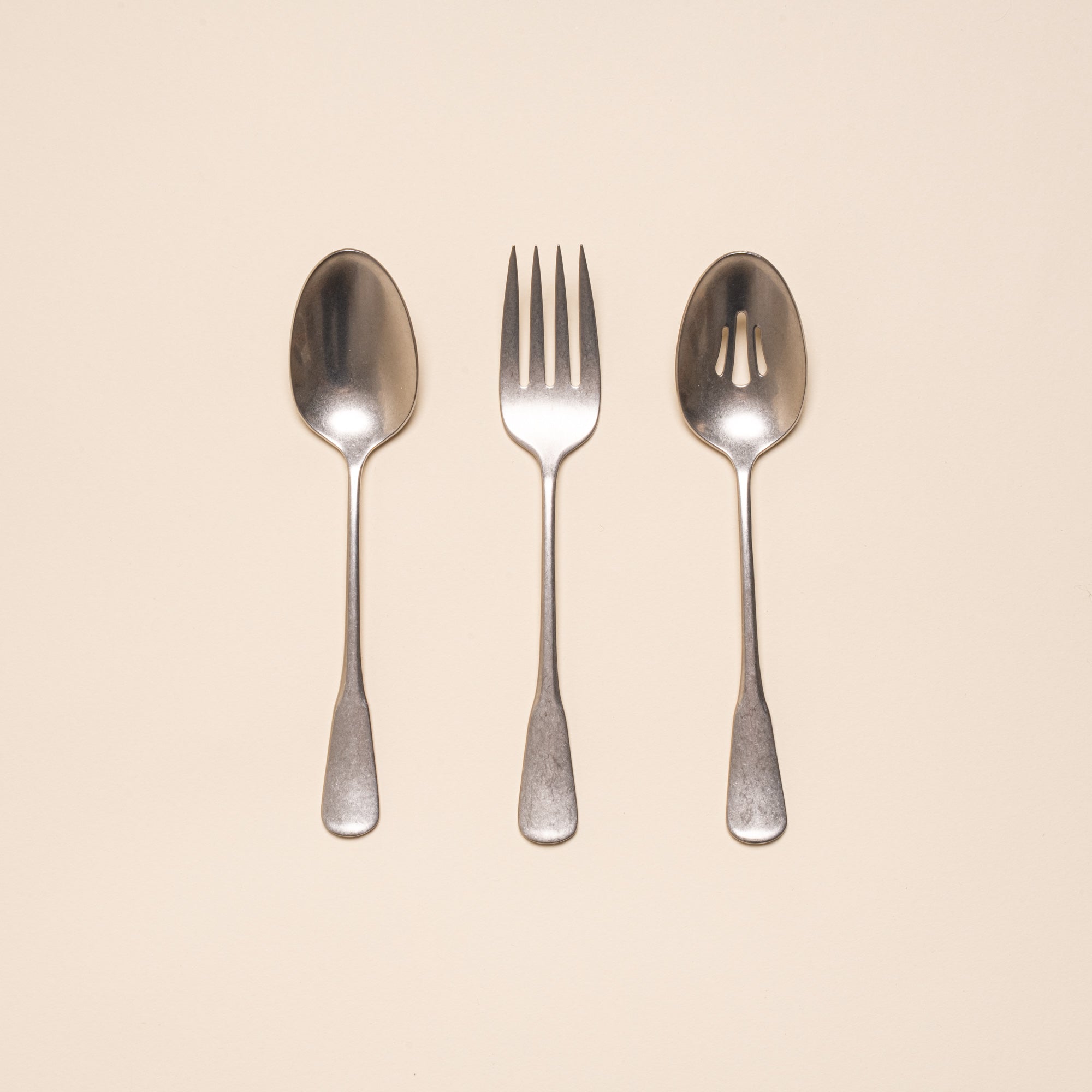 Wren Stainless Steel Flatware - 3 Piece Serving Set / Tumbled