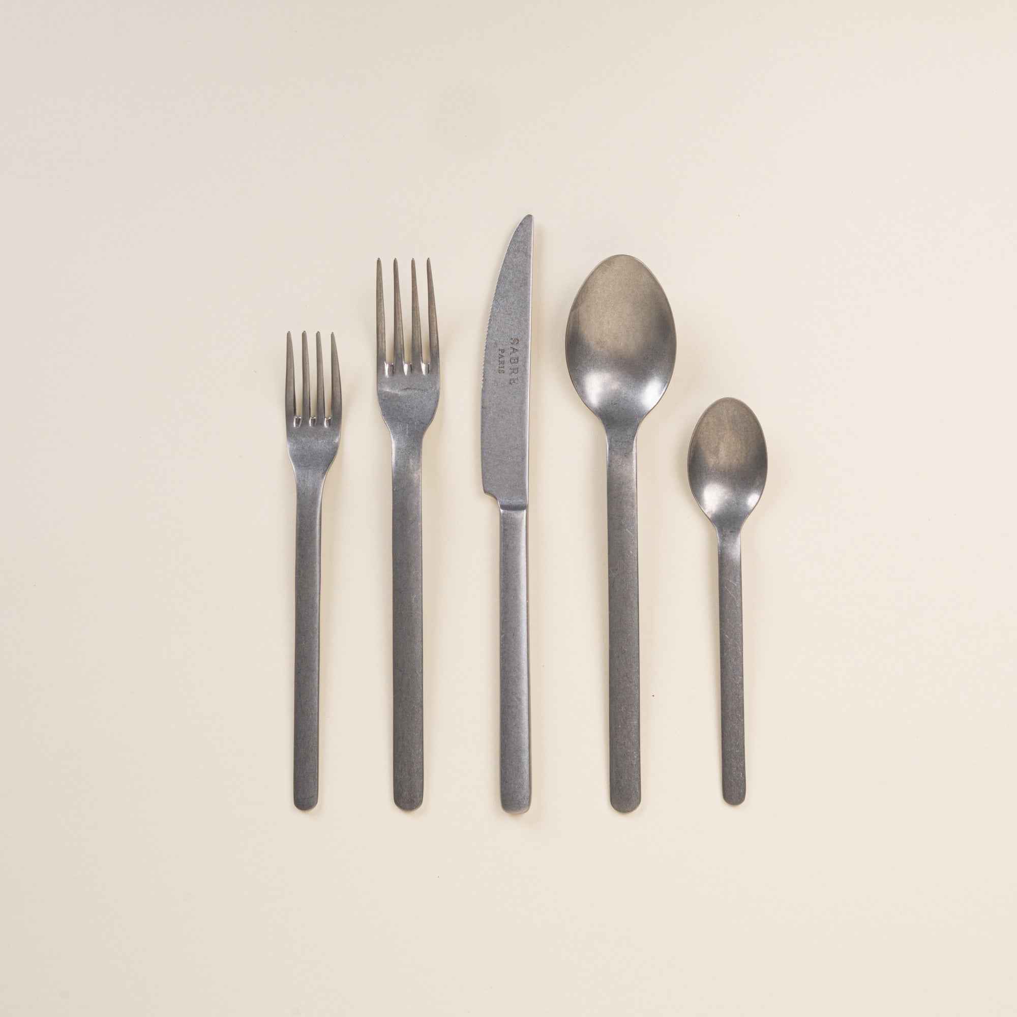 Loft Steel Flatware, 5-Piece Set - Vintage Finish