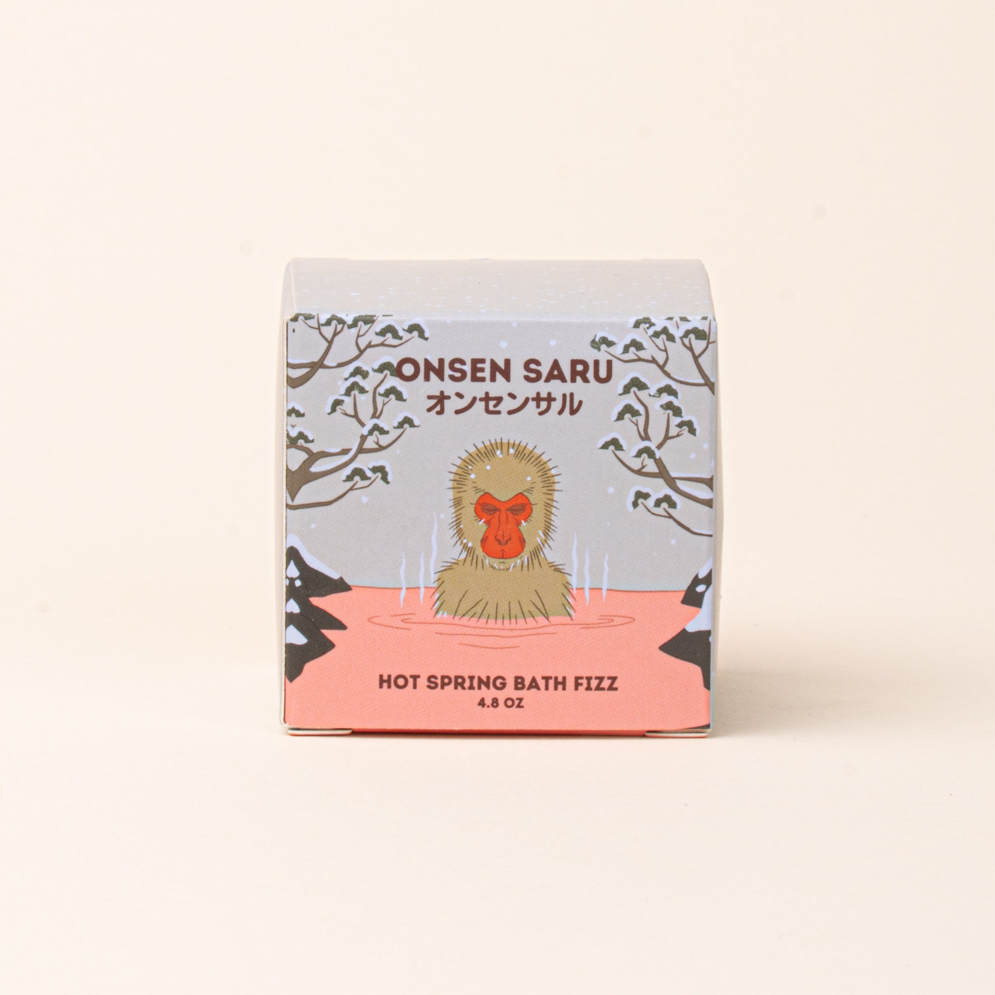 An illustrated box of Onsen Saru Hot Spring Bath Fizz.