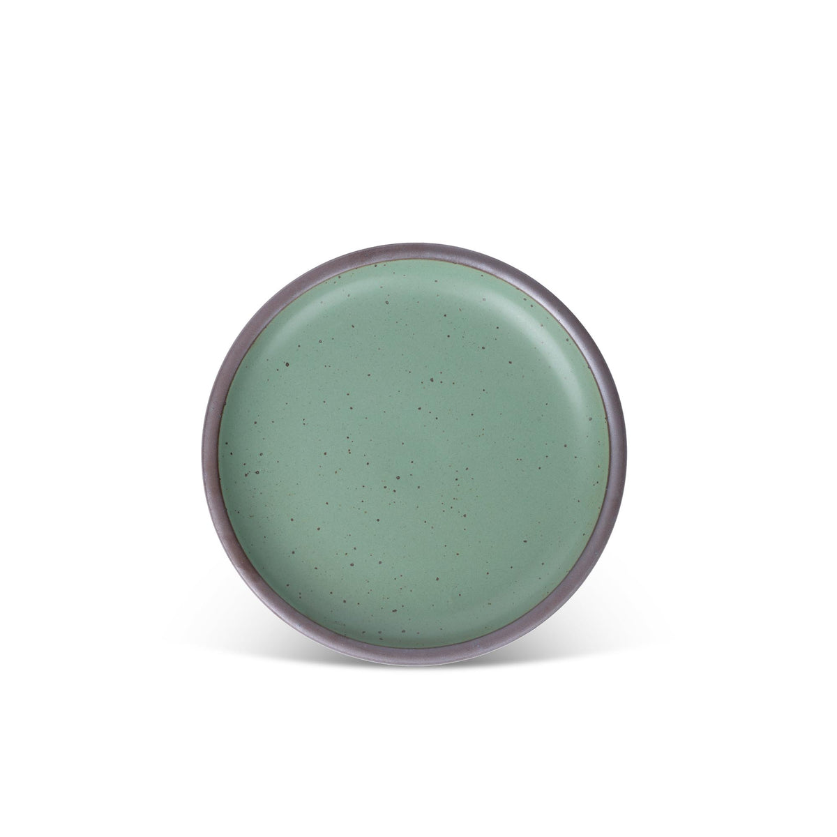 A ceramic plate fit for lunch of small meals in a viridian green glaze with a matte finish.