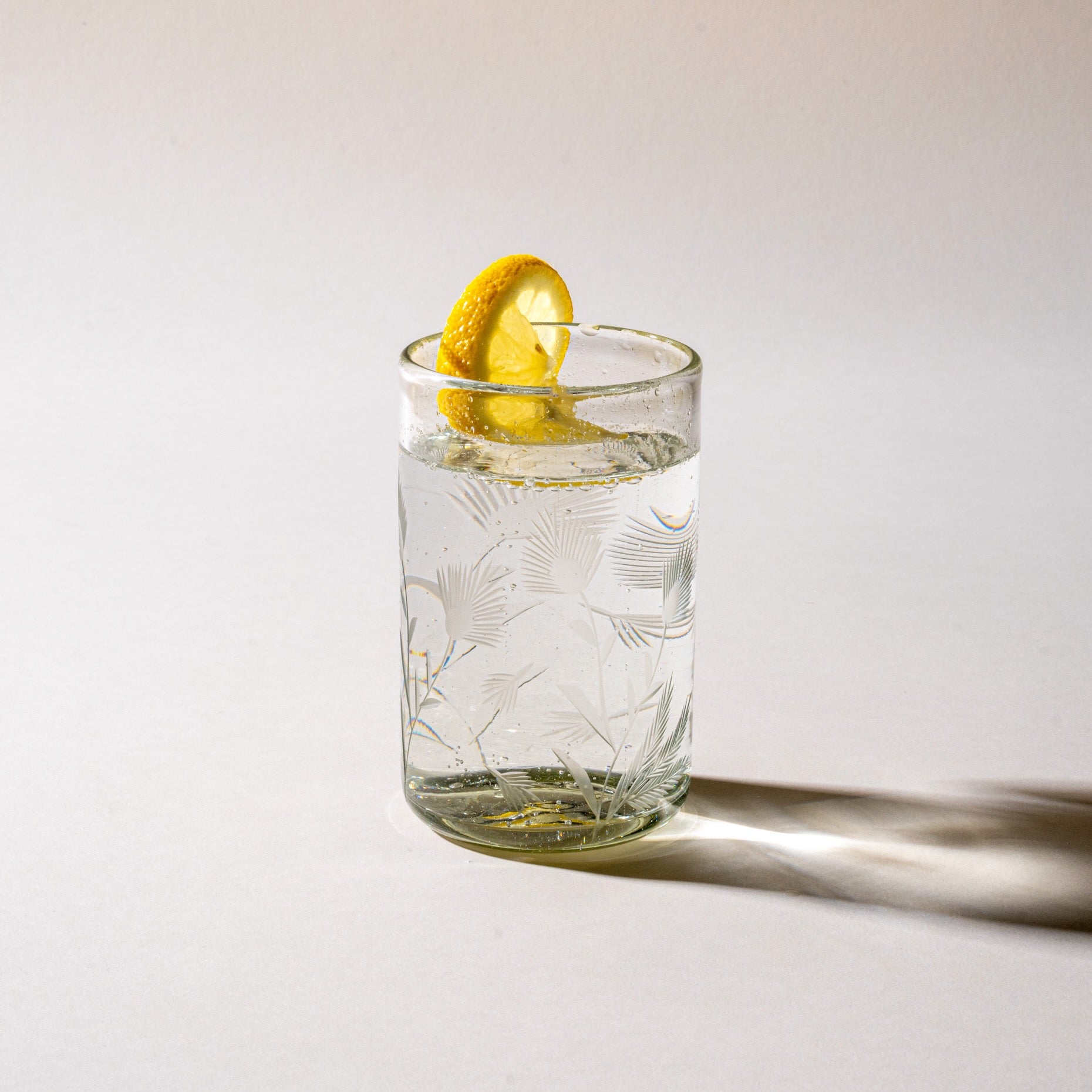 Etched Thistle Glassware - Tumbler / Clear