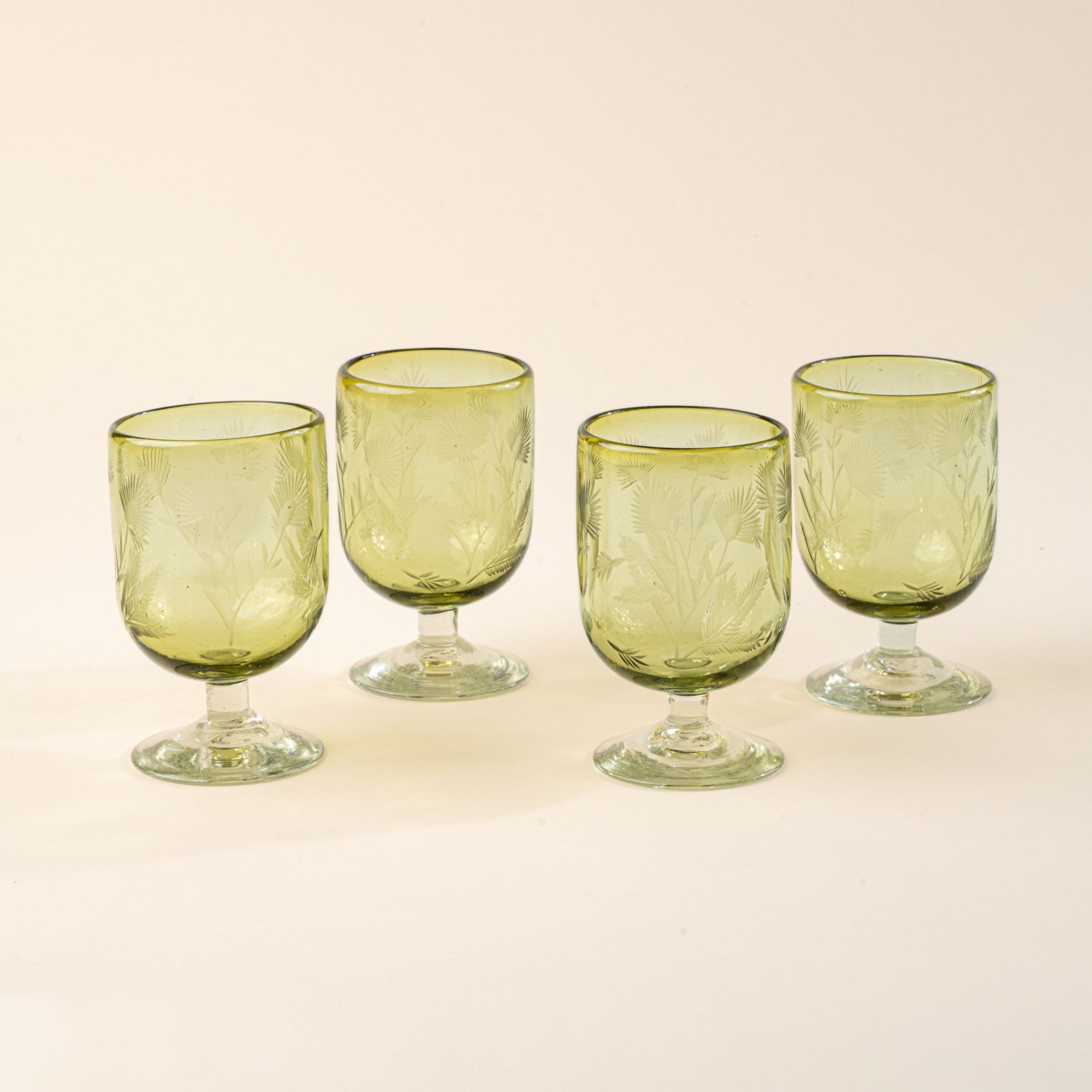 Etched Thistle Glassware - Set of 4