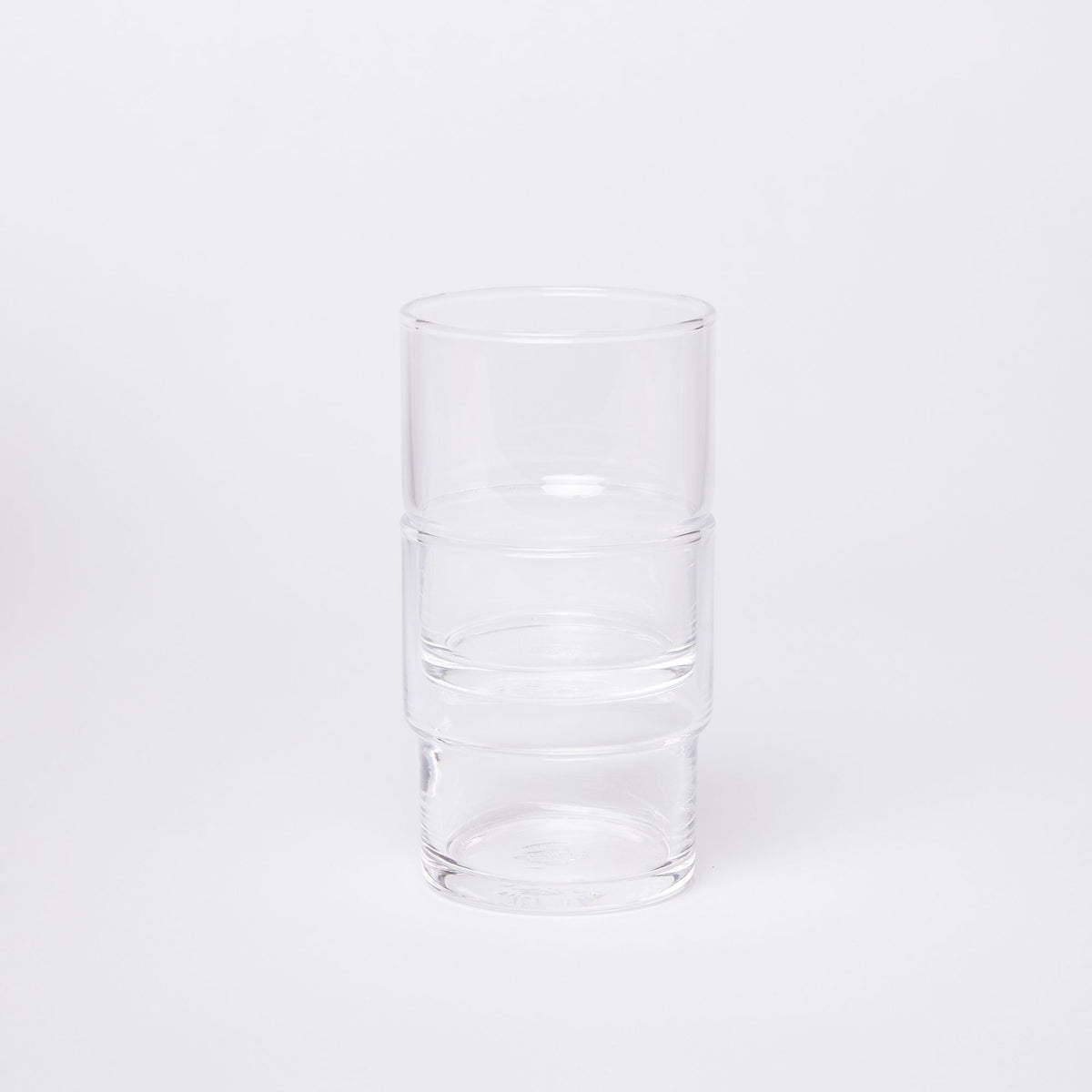 Two clear glasses, stacked