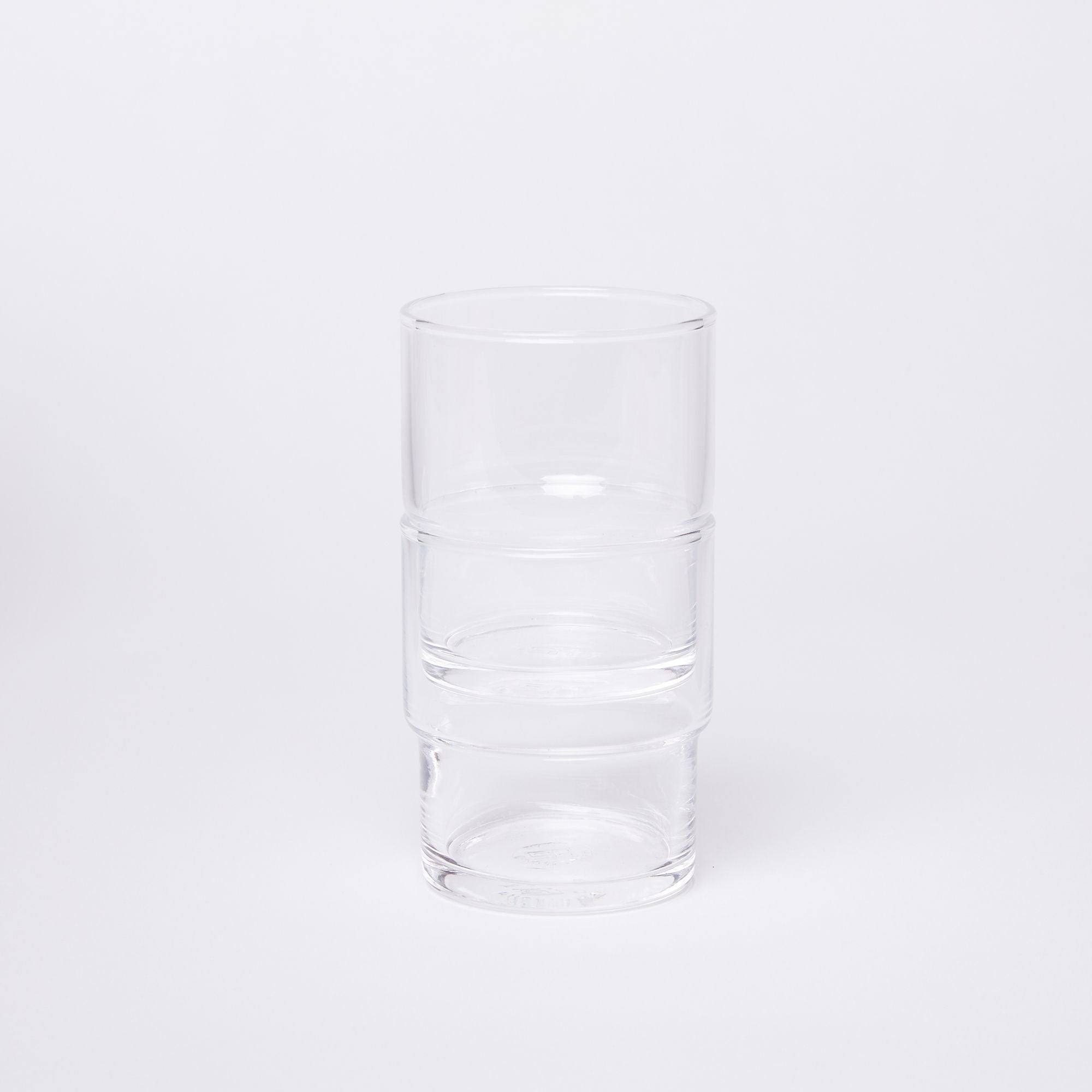 Two clear glasses, stacked