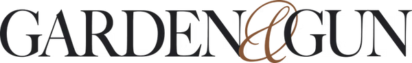The logo for "Garden & Gun" features the text in a serif font, with a large, stylized ampersand in a brown color.