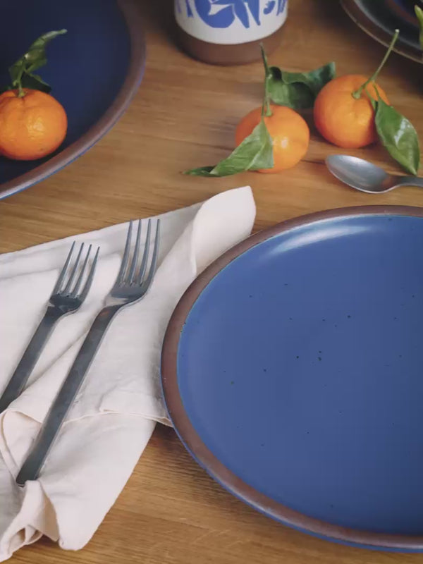 Video of The Matisse Collection on a table with a family eating a meal.