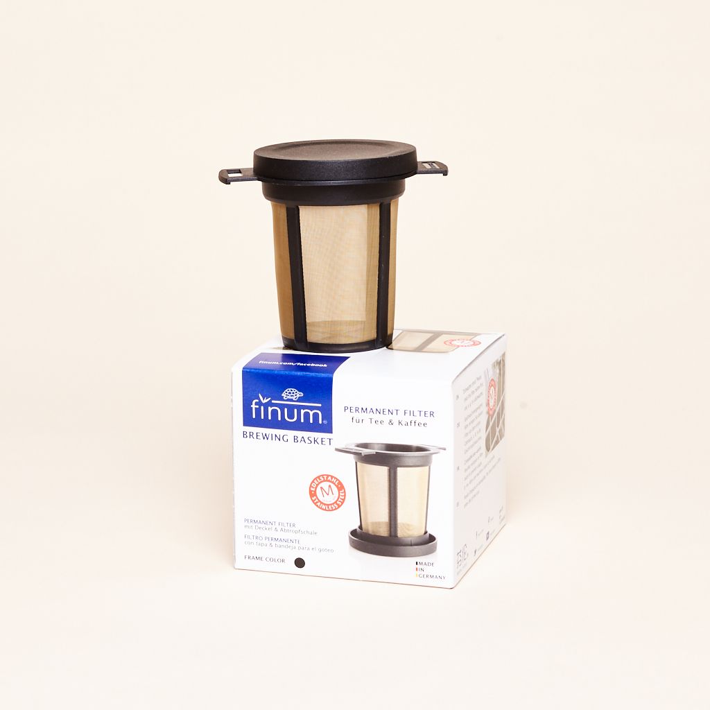 Brewing basket stood on top of the box in which it is packaged