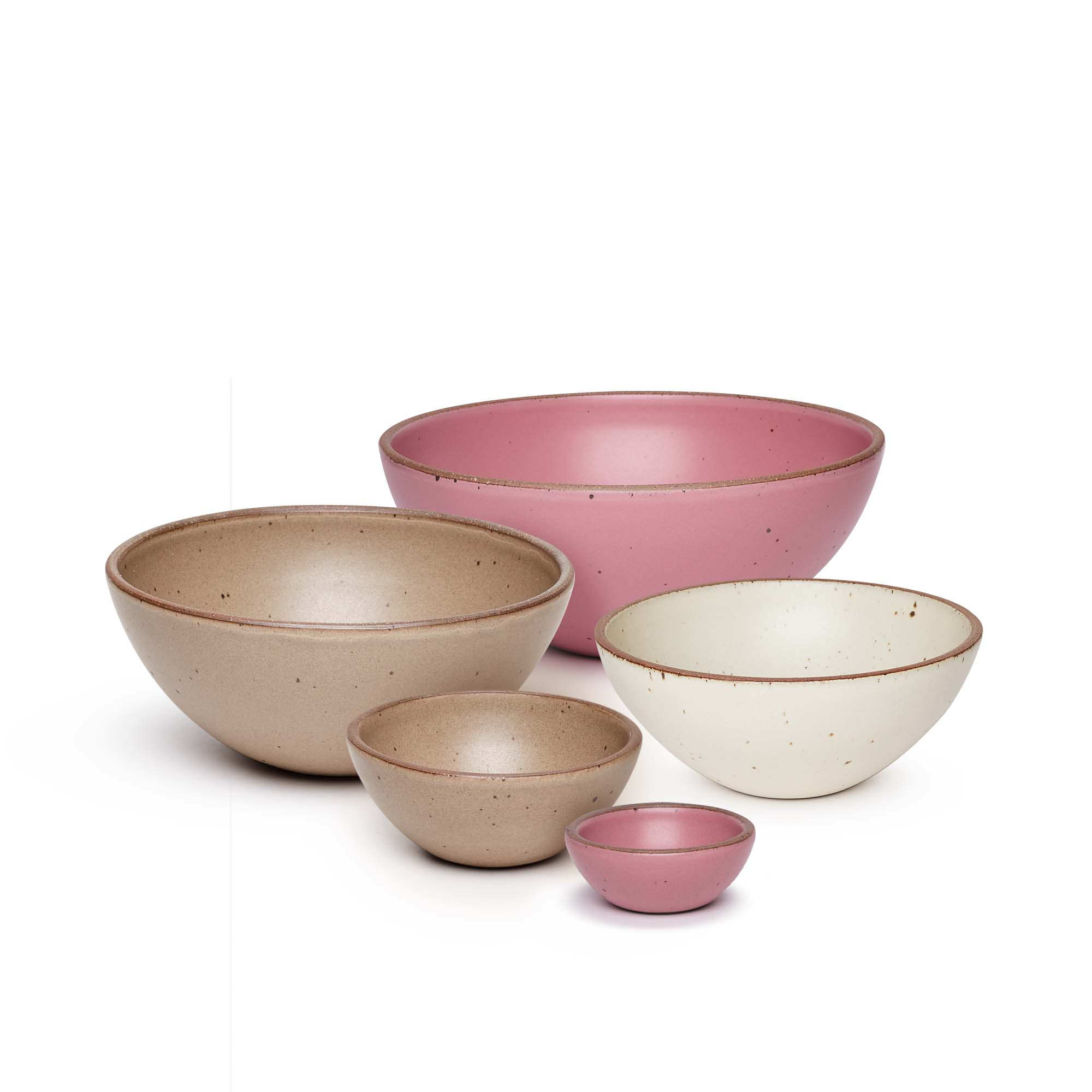 Big Potter's Nesting Set in Morel, Rococo, and Panna Cotta