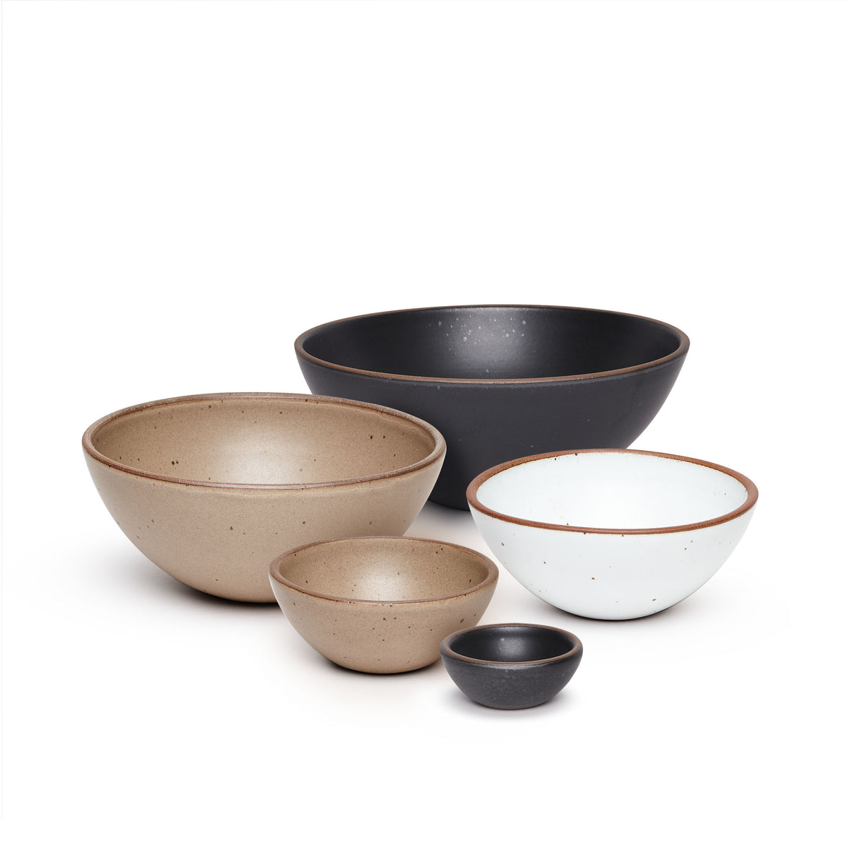 Big Potter's Nesting Set in Morel, Black Mountain and Eggshell